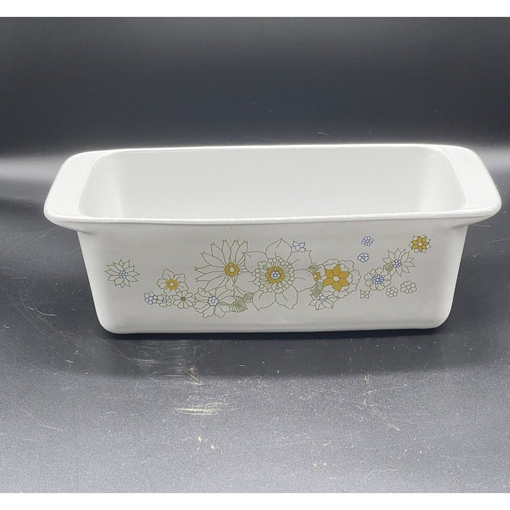 Corning Ware Vintage Floral Bouquet Loaf Pan 2 Quart 9x5x3 Flower Baking Dish